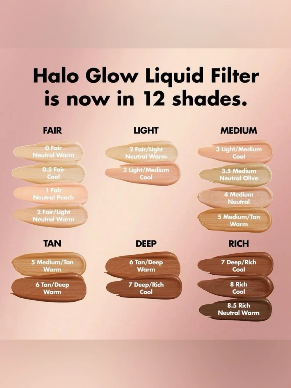 Elf Halo Glow Booster Liquid Filter 1 Fair Neutral Peach NEW 1.06floz 31.5ml